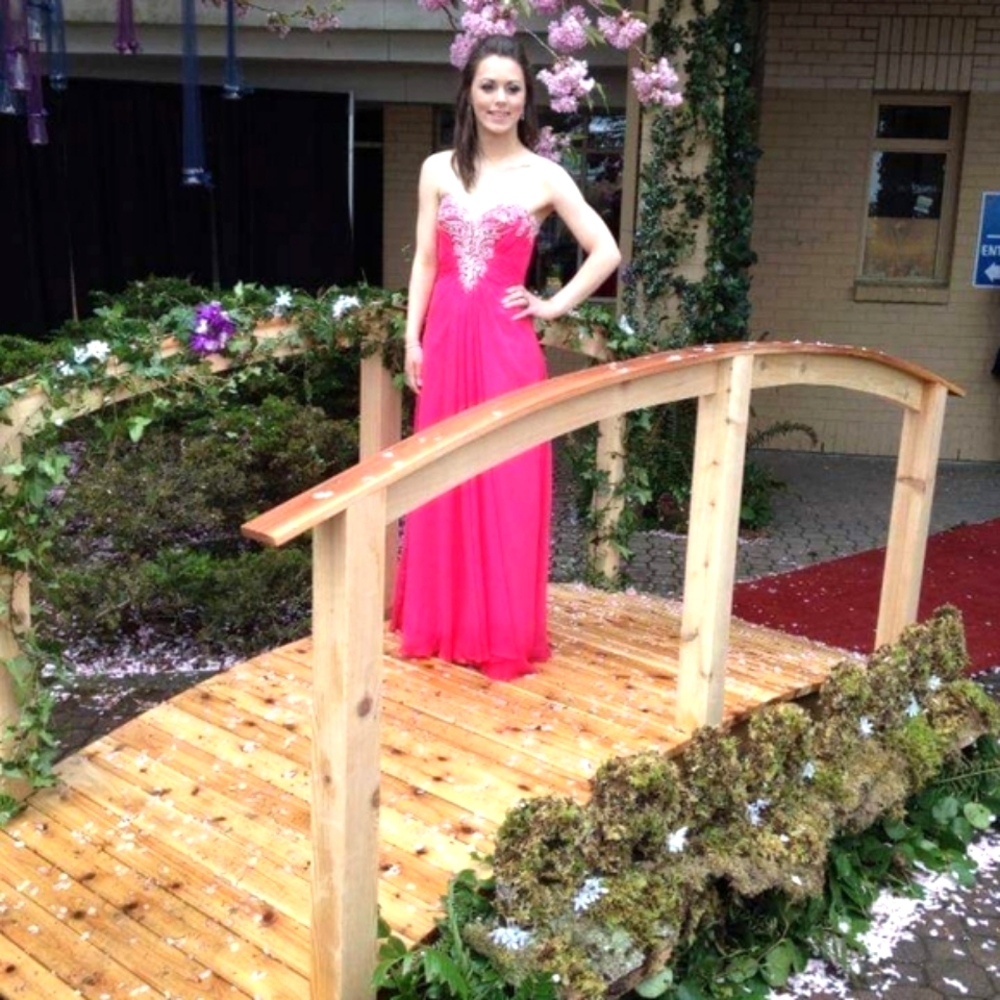 Watermelon Pink Prom Dress Size 4